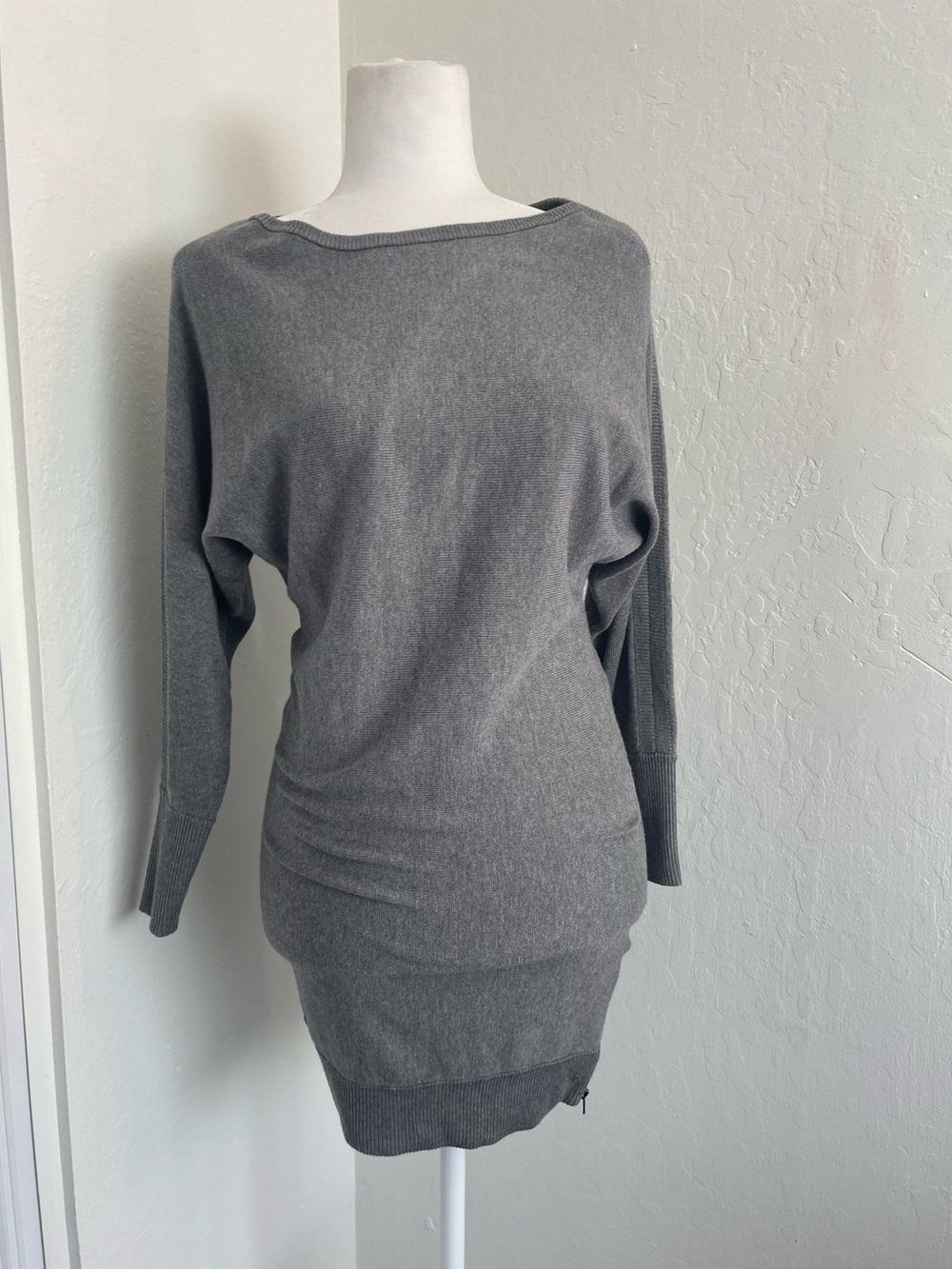 Banana Republic Gray Knit Sweater Dress Dolman Sleeves Mini Womens XXS Petite